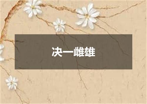 决一雌雄