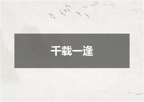 千载一逢