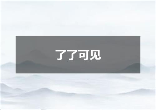 了了可见