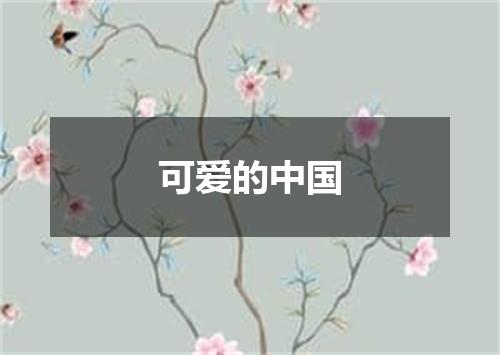 可爱的中国