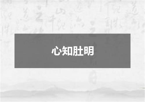 心知肚明