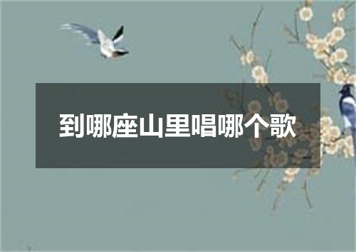 到哪座山里唱哪个歌