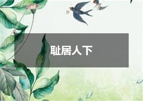 耻居人下