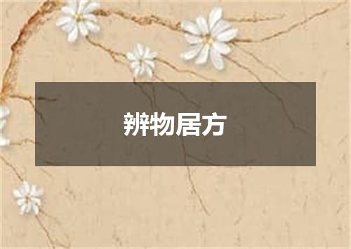 辨物居方