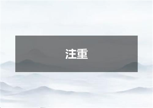 注重
