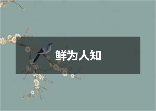 鲜为人知