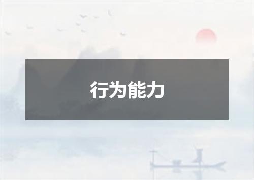 行为能力