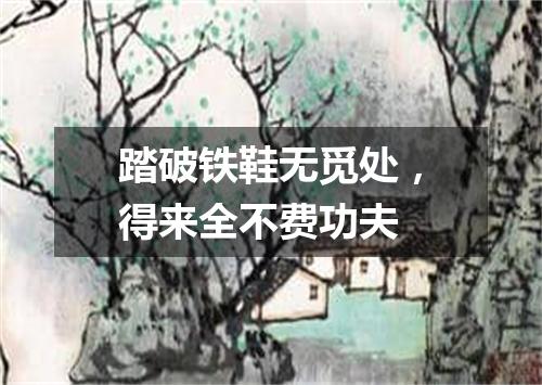 踏破铁鞋无觅处，得来全不费功夫