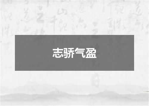 志骄气盈是什么意思