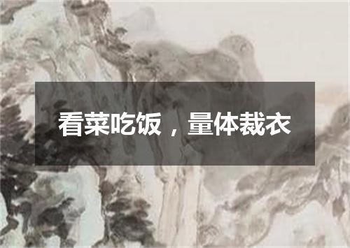 看菜吃饭，量体裁衣