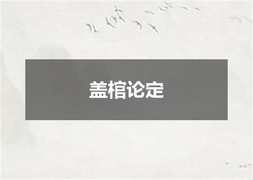 盖棺论定