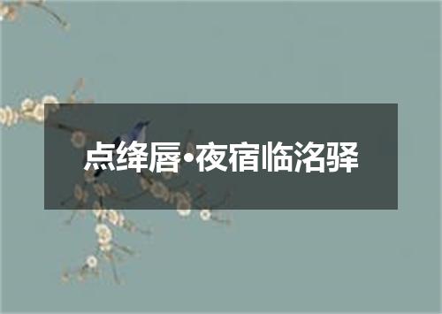 点绛唇·夜宿临洺驿