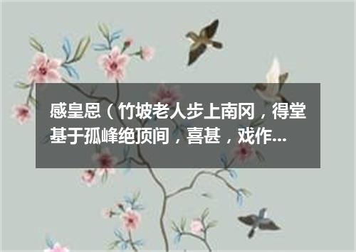 感皇恩（竹坡老人步上南冈，得堂基于孤峰绝顶间，喜甚，戏作长短句）