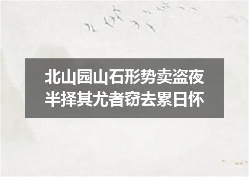 北山园山石形势卖盗夜半择其尤者窃去累日怀