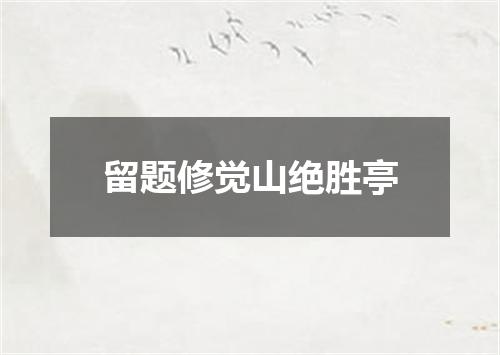 留题修觉山绝胜亭