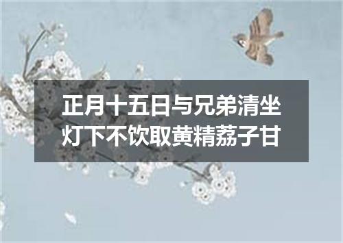 正月十五日与兄弟清坐灯下不饮取黄精荔子甘