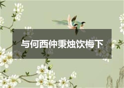 与何西仲秉烛饮梅下