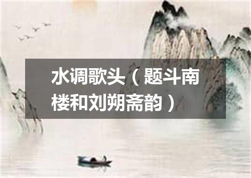 水调歌头（题斗南楼和刘朔斋韵）