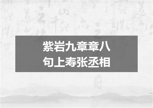 紫岩九章章八句上寿张丞相