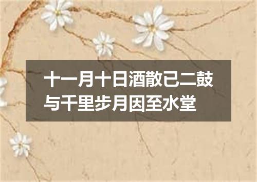 十一月十日酒散已二鼓与千里步月因至水堂