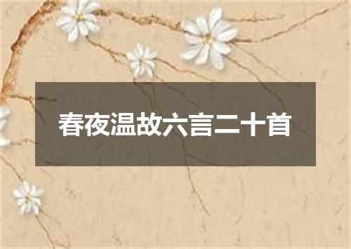 春夜温故六言二十首