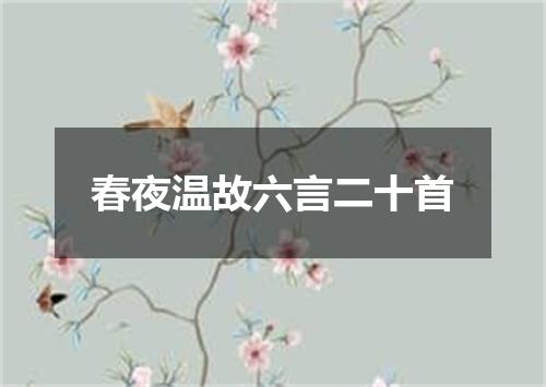 春夜温故六言二十首