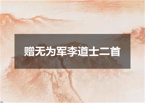 赠无为军李道士二首