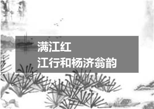 满江红    江行和杨济翁韵