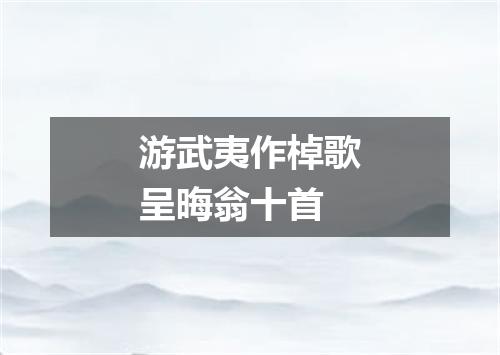 游武夷作棹歌呈晦翁十首
