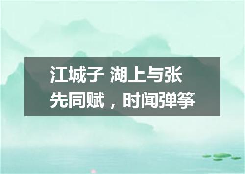江城子 湖上与张先同赋，时闻弹筝