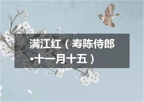 满江红（寿陈侍郎·十一月十五）