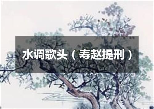 水调歌头（寿赵提刑）