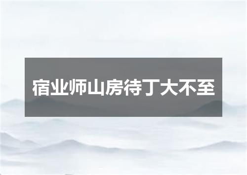 宿业师山房待丁大不至
