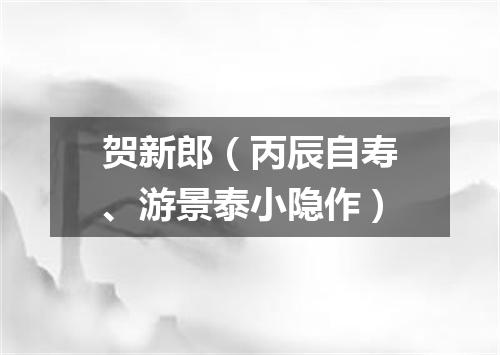 贺新郎（丙辰自寿、游景泰小隐作）