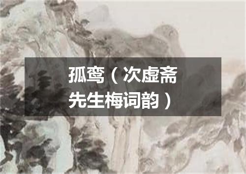 孤鸾（次虚斋先生梅词韵）