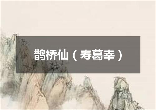 鹊桥仙（寿葛宰）