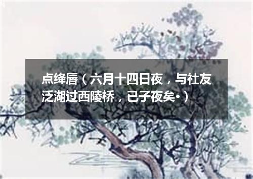 点绛唇（六月十四日夜，与社友泛湖过西陵桥，已子夜矣·）
