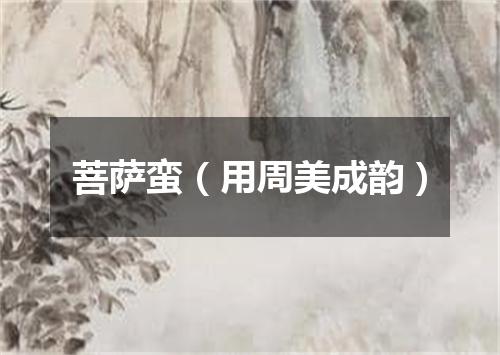 菩萨蛮（用周美成韵）
