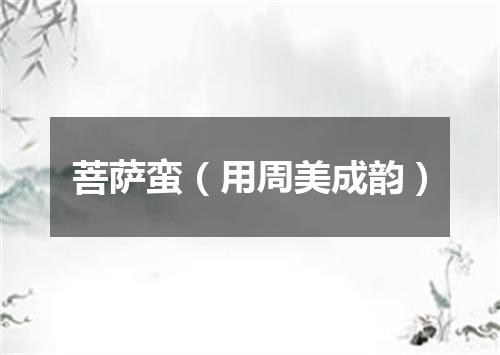 菩萨蛮（用周美成韵）