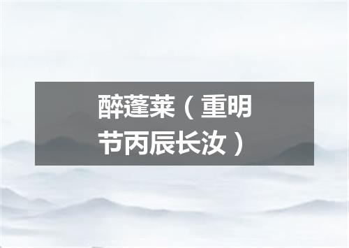 醉蓬莱（重明节丙辰长汝）