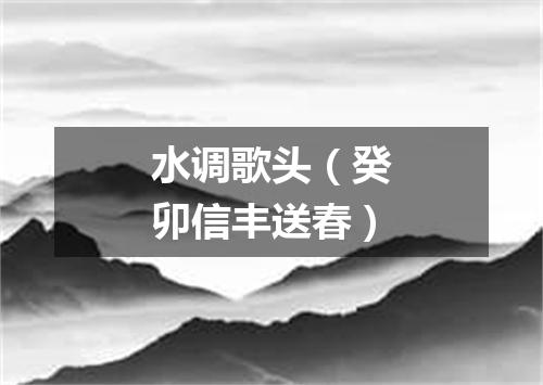 水调歌头（癸卯信丰送春）