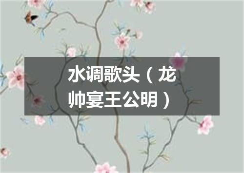 水调歌头（龙帅宴王公明）