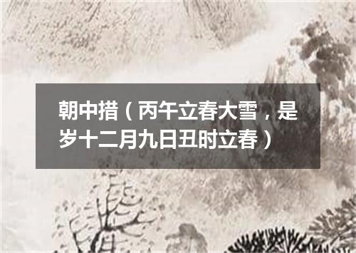 朝中措（丙午立春大雪，是岁十二月九日丑时立春）