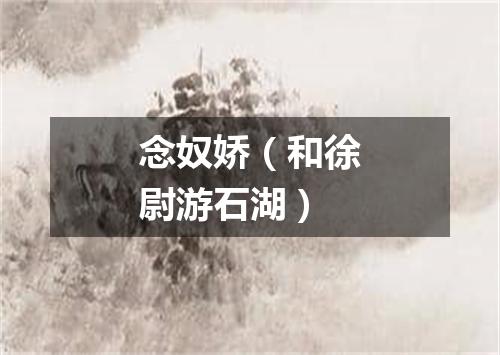 念奴娇（和徐尉游石湖）