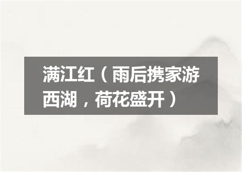 满江红（雨后携家游西湖，荷花盛开）