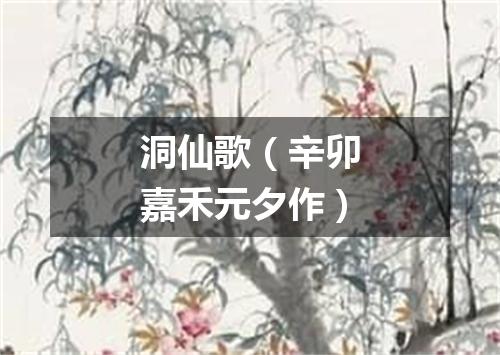 洞仙歌（辛卯嘉禾元夕作）