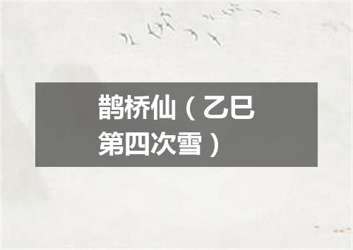 鹊桥仙（乙巳第四次雪）