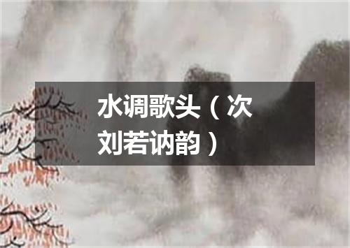 水调歌头（次刘若讷韵）