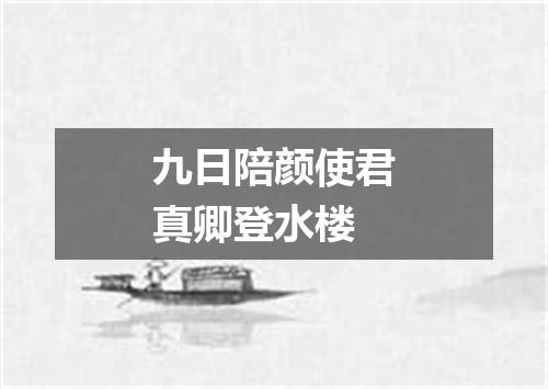 九日陪颜使君真卿登水楼