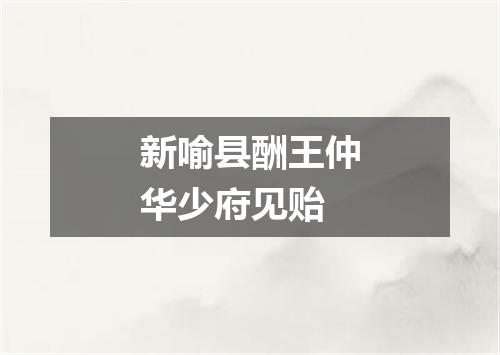 新喻县酬王仲华少府见贻